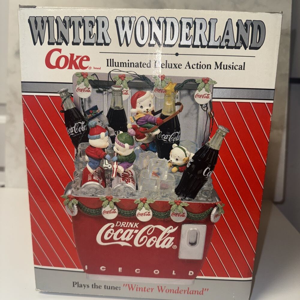 Winter Wonderland Coke Deluxe Action Musical By Enesco MIB Vintage 1990